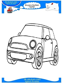 Çocuklar İçin Araba Modelleri Boyama Sayfaları 